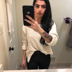 White sparkly oversized sweater